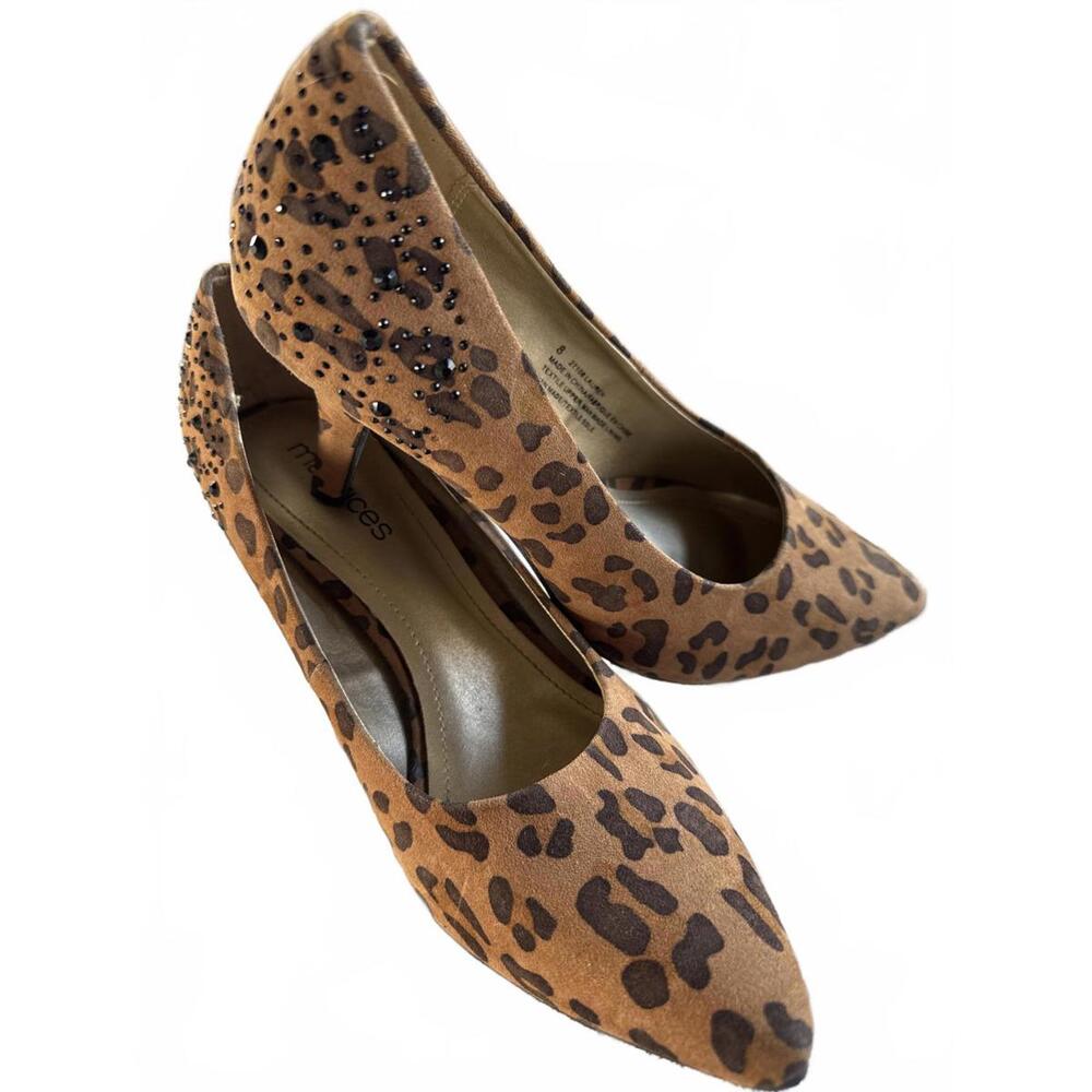 Maurices Women's Leopard Print Pumps with Rhinestone Detail Size 8